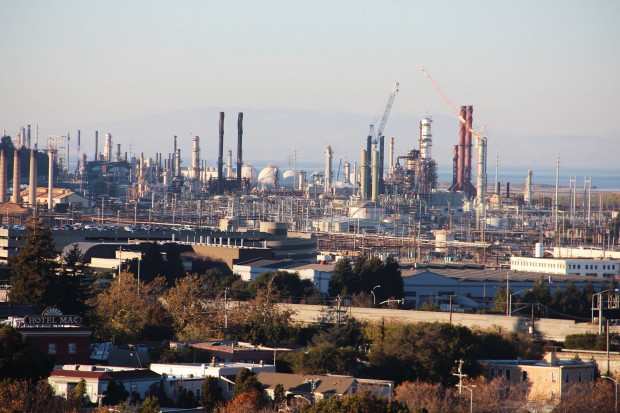 view of Chevron refinery in Richmond